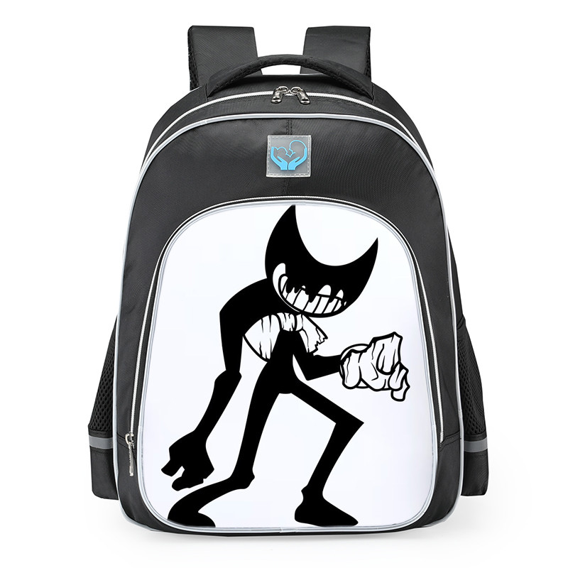 Friday Night Funkin Indie Cross Ink Bendy Drawing School Backpack