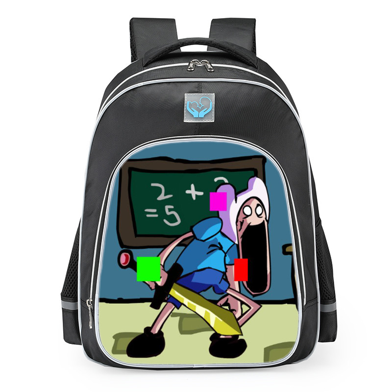 Friday Night Funkin FNF Vs. Pibby Corrupted Steven And Spinel Finn School Backpack