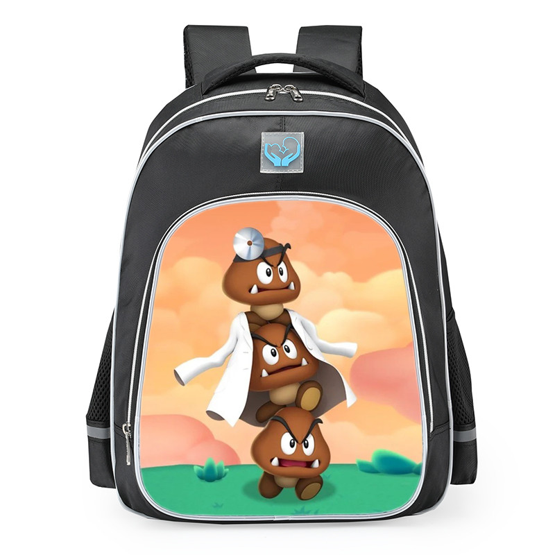 Dr Mario World Villain Dr Goomba Tower School Backpack
