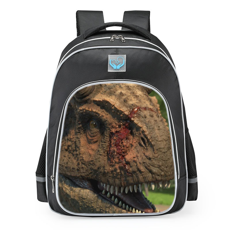 Smite Jurassic World Camp Cretaceous Carnotaurus Face School Backpack