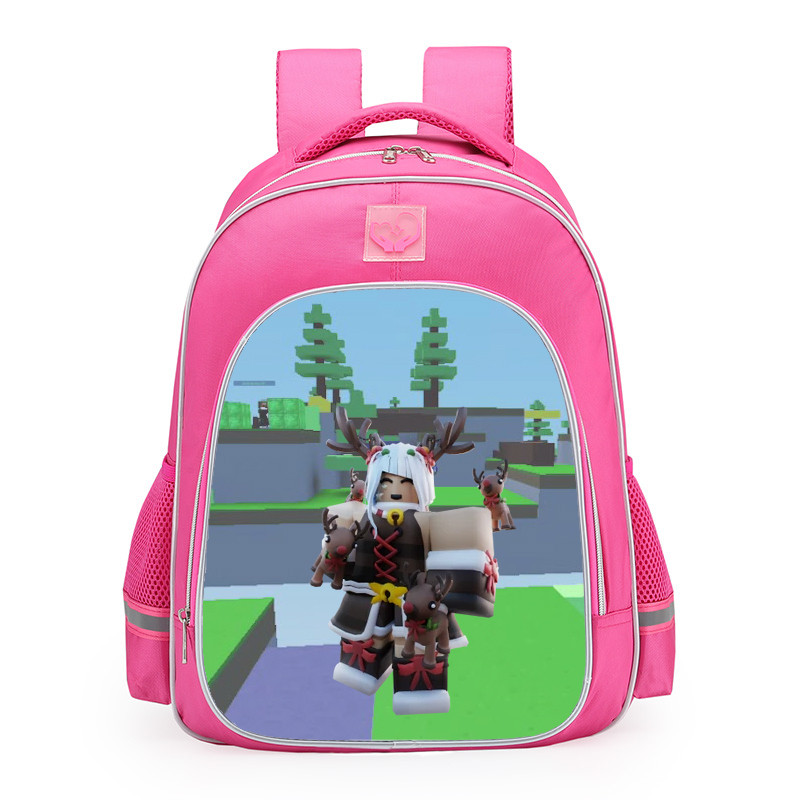 Roblox BedWars Axolotl Amy Reindeer Trainer Skin School Backpack