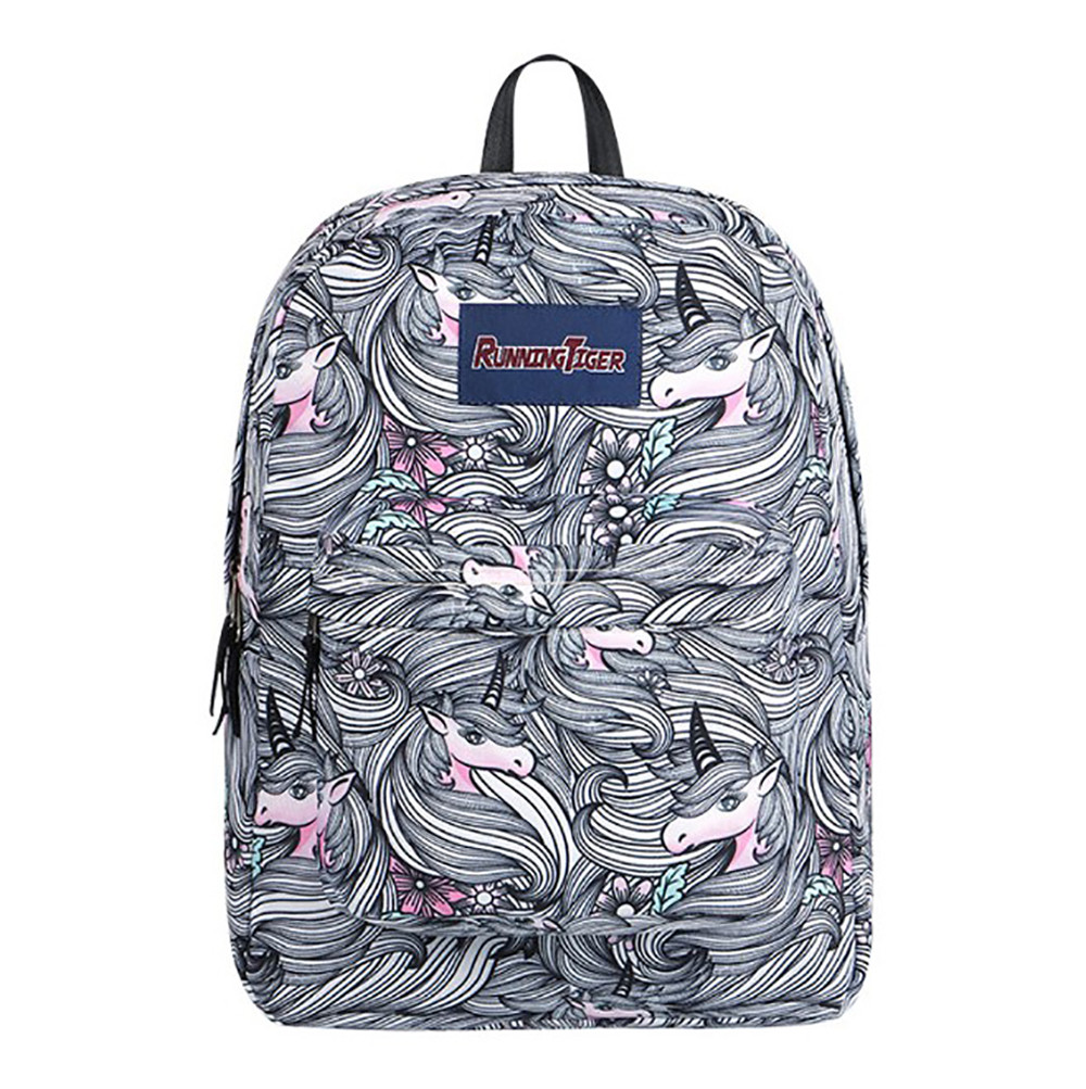 Unicorn Long Hair Durable Backpack Schoolbag Rucksack