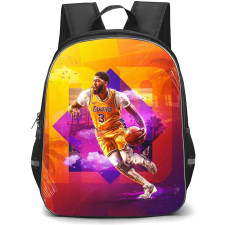 NBA Anthony Davis Backpack StudentPack - Anthony Davis Los Angeles Lakers 3 Dribbling On Graphic Art