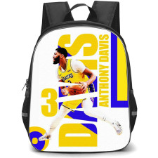 NBA Anthony Davis Backpack StudentPack - Anthony Davis Los Angeles Lakers 3 Dribbling Yellow Graphic Art