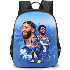 NBA Anthony Davis Backpack StudentPack - Anthony Davis Los Angeles Lakers Smiling Portrait On Blue Background