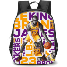 NBA Lebron James Backpack StudentPack - Lebron James Los Angeles Lakers 23 Portrait On Word Art Background