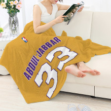 NBA Kareem Abdul-Jabbar Blanket Throw - Kareem Abdul-Jabbar Los Angeles Lakers No. 3 Jersey