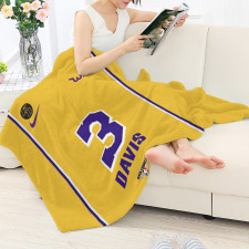 NBA Anthony Davis Blanket Throw - Anthony Davis Los Angeles Lakers No. 3 Jersey