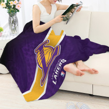 NBA Los Angeles Lakers Blanket Throw - Team Logo Stripe Background