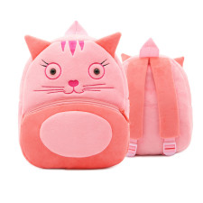 Kids Preschool Kindergarten Cute Backpack Rucksack Pink Cat