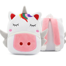 Kids Preschool Kindergarten Cute Backpack Rucksack White Unicorn