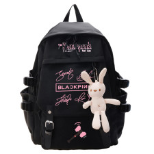 Black Pink Sign Backpack Rucksack Black