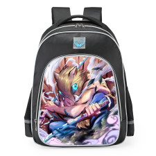 Demon Slayer Hashibira Inosuke With Boar Mask School Backpack