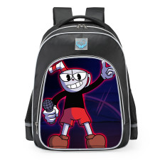 Friday Night Funkin Indie Cross Cuphead School Backpack