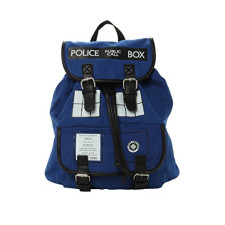 Official Doctor Who TARDIS Design Cotton Rucksack Backpack Bag - Two Strap