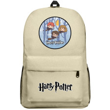 Harry Potter Backpack SuperPack - Harry Ron And Hermione Flying In Woods Cartoon Sticker Art