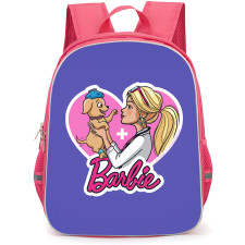Barbie Backpack StudentPack - Barbie Doctor Holding A Puppy Cartoon Art