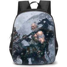 Diablo 4 Barbarian Backpack StudentPack - Barbarian With Axe Side Portrait