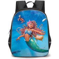 The Little Mermaid 2023 Ariel Backpack StudentPack - Ariel Swimming With Sebastian Cartoon Art