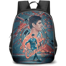 Thibaut Courtois Backpack StudentPack - Thibaut Courtois Real Madrid CF Side Portrait Graphic Art
