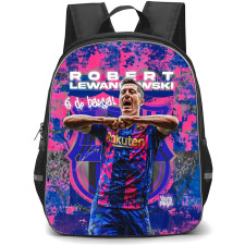 Robert Lewandowski Backpack StudentPack - Robert Lewandowski FC Barcelona Signature Celebration On Graphic Art