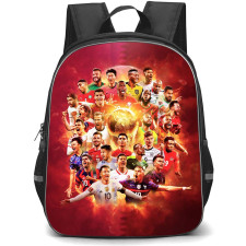 FIFA World Cup Backpack StudentPack - FIFA World Cup 2022 Superstar From All Team On Fire Background