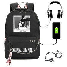 Ariana Grande Dangerous Woman Backpack With USB Charger Black