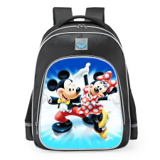Disney Mickey And Minnie Mouse Ice Skating School Backpack