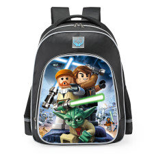Star Wars Main Characters Lego Mini Figure School Backpack