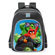 Angry Birds Red Bird And Bomb Bird With Pig School Backpack