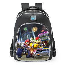 Super Mario Kart Mario And Bowser School Backpack
