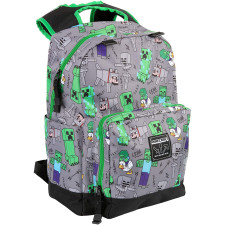 Minecraft 17inch Overworld All Over Grey Backpack 