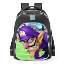 Super Mario Villain Waluigi Big Face School Backpack