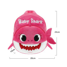 Toddler Baby Shark Pink Soft Backpack Rucksack Schoolbag
