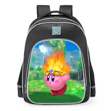 Kirby And The Forgotten Land Fire Kirby School Backpack