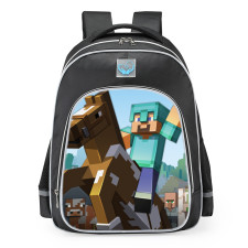Minecraft Diamond Steve With Horse School Backpack