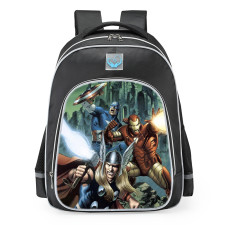 Marvel Avengers Iron Man Captain America Thor School Backpack