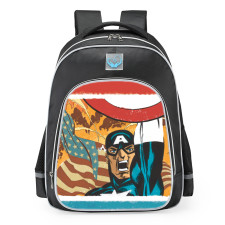Marvel Captain America Classic Comics Style School Backpack