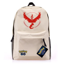 Pokemon Go White Canvas Backpack - Team Valor Red