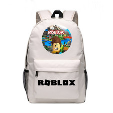 Roblox Standard Face White Rucksack Backpack Schoolbag