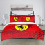 F1 Formula One Ferrari Sham Set Bed Set Sheet Cover - Ferrari Logo On Red Graphic Art
