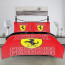 F1 Formula One Ferrari Sham Set Bed Set Sheet Cover - Ferrari Logo On Word Art Red Background