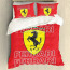 F1 Formula One Ferrari Sham Set Bed Set Sheet Cover - Ferrari Logo On Word Art Red Background