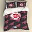 MLB Cincinnati Reds Comforter Sham Set Bed Set Sheet Cover - Cincinnati Reds Medley Monogram Wordmark