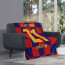 Frenkie De Jong Blanket Throw - Frenkie De Jong FC Barcelona No. 21 Jersey Red Blue Block