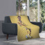 Frenkie de Jong Blanket Throw - Frenkie de Jong FC Barcelona Dribbling Yellow Background