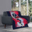 Kylian Mbappe Blanket Throw - Kylian Mbappe 7 Paris Saint-Germain Back Red Word Art Poster