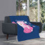 Lines Friends Cony Blanket Throw - Cony Crying On Bed Blue Background