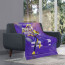 NFL Justin Jefferson Blanket Throw - Justin Jefferson 18 Minnesota Vikings Rookie of the Year Poster Blue Background