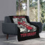 NFL Tom Brady Blanket Throw - Tom Brady 12 Tampa Bay Buccaneers Forward Pass Illustration Art On Black Background